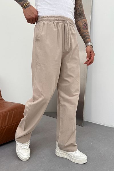 MADZEYMODA Ανδρικό φαρδύ φαρδύ παντελόνι Jogger με ελαστική μέση βιζόν KE-7011