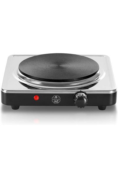 ALSAIF Electric Stove With Single Burner, Stainless Steel, 1500w, Heat Control Switch, Model E04311