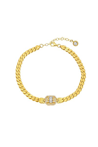 Altınkesesi Altın Baget Bileklik Pullu Zincirli