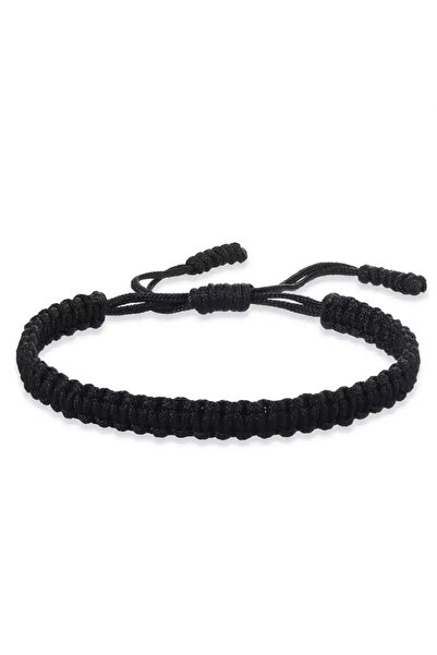 Choice أساور مضفرة مصنوعة يدويًا باللون الأسود، حبل منسوج أحمر أسود، سوار تمي...