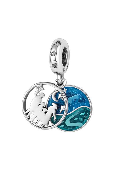 Fubena Family Disc Dangle Silver Charm