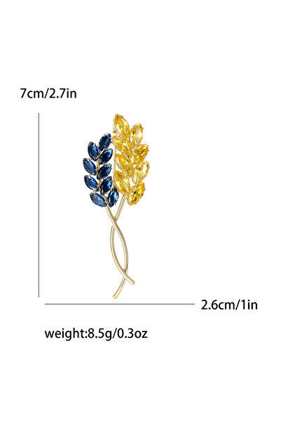 Choice دبوس سنابل قمح مرصع بأحجار الراين من BlueYellow2176 للنساء، دبوس قمح أ...