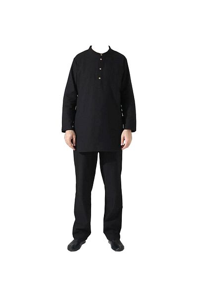 Çağrı Men's Single Pocket Shirt Pants Double Suit Hajj and Umrah Clothing
