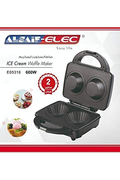 ALSAIF Electric Waffle Maker, 600w, Black