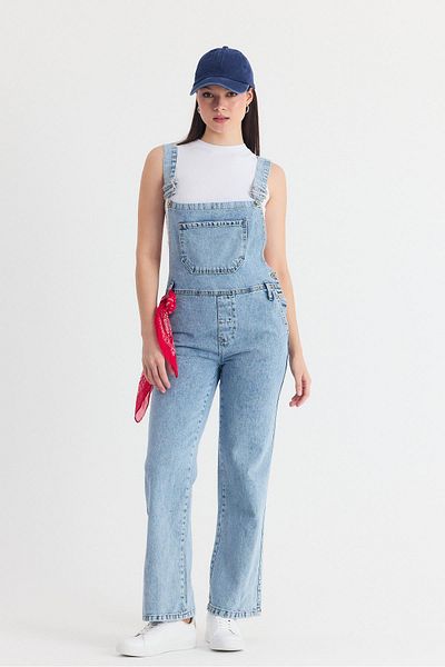 Rays Buzkar Bag Pocket Long Denim Salopet 6015