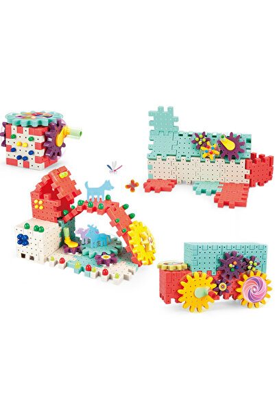 Fitness World مجموعة مكعبات بناء تعليمية ملونة مكونة من 268 قطعة للأعمار من 3...