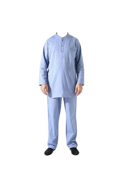 Çağrı Men's Single Pocket Shirt Pants Double Suit Hajj and Umrah Clothing