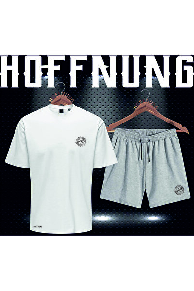 HOFFNUNG Full Shorts Unisex Logo Print Bottom-Top Suit