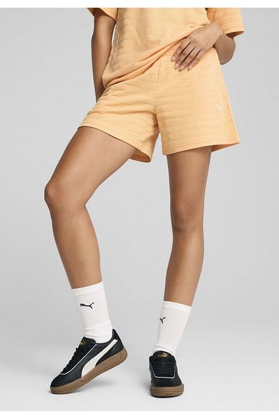 Puma Pantaloni scurți structurați Ess Elevated de 5" cu talie înaltă pentru femei