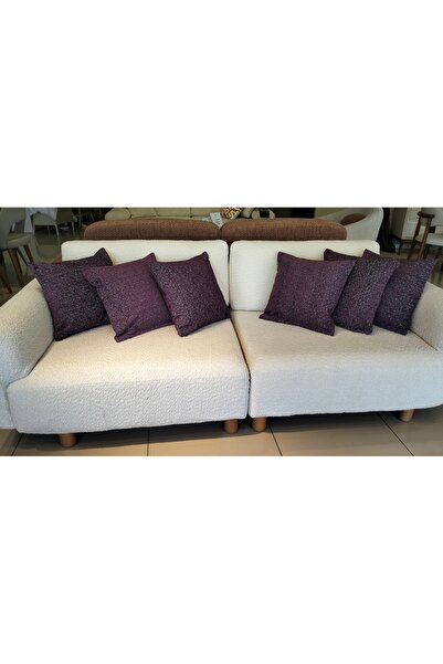 KIrlentçi Ahmet Kadife Dokulu Kırlent Yastık Minder Kılıfı 2 Adet 45x45 cm Ko...