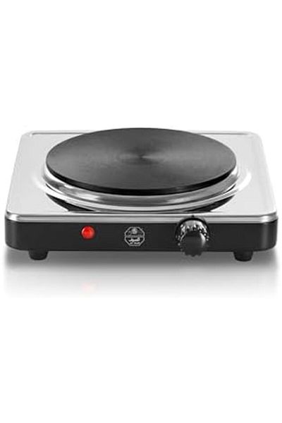 ALSAIF Electric Stove With Single Burner, Stainless Steel, 1500w, Heat Control Switch, Model E04311