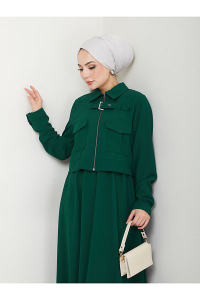 VOLT CLOTHİNG Γυναικείο κοστούμι με φερμουάρ με λεπτομέρεια φούστας