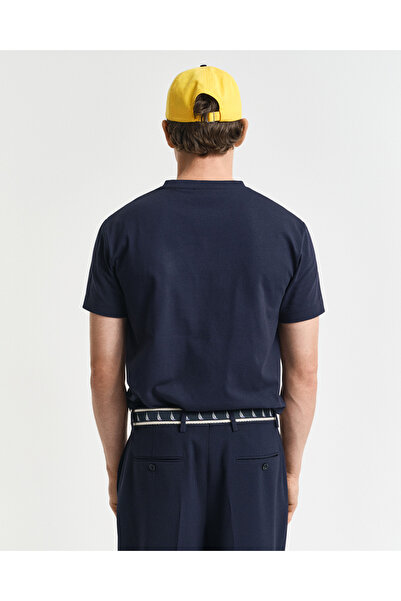 Gant Erkek Lacivert Regular Fit Bisiklet Yaka Logolu T-Shirt