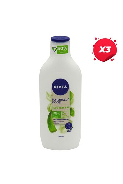 NIVEA X3 - NIVEA BODY LOTION 200ML NATURALLY GOOD ALOE