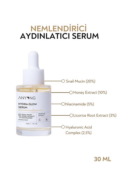 Anyong 30 ml Serum - Moisturizing, Brightening, Soothing, Revitalizing (Saly Extract & Honey & Niacinamid)