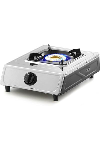 ALSAIF Electric Gas Stove One Plate Stainless Steel, Automatic Ignition, , Silver