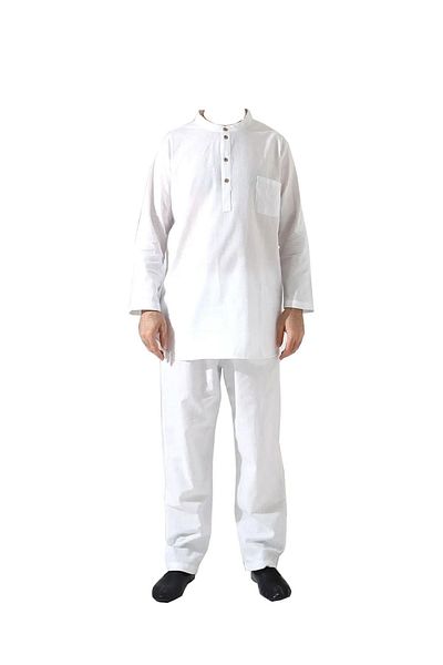 Çağrı Men's Single Pocket Shirt Pants Double Suit Hajj and Umrah Clothing