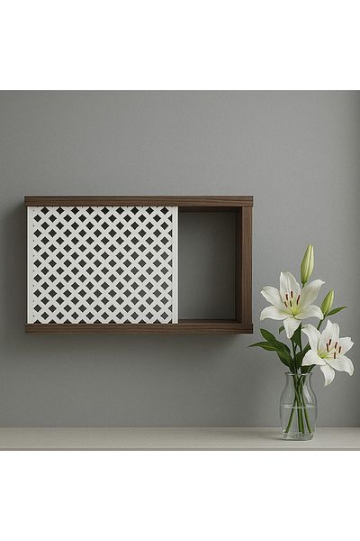 ZeuZ Brand Decorative Wall Hanging Fuse and Modem-Wifi Storage Box 25X35 cm Depth 11 cm