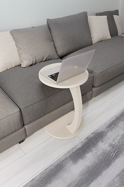 Sugo Design sugodesign C-Form Coffee Table with Wheels Sandbeige Color