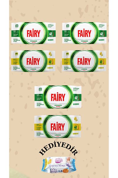 Fairy Multi-Purpose Surface Cleaning Wipes 100 Sheets |   Lemon Oil |   White Soap |