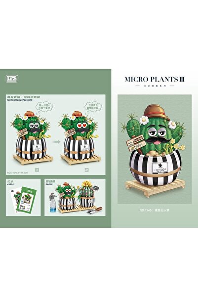 Cici Oyuncak Building Blocks Eternal Flower Series Cactus Kaktüs Çiçek Dekoratif Yapım seti Legosu