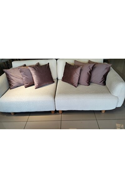 KIrlentçi Ahmet Kadife Dokulu Kırlent Yastık Minder Kılıfı 2 Adet 45x45 cm Ko...