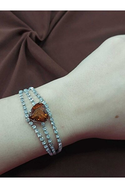 Avcıoğlu Aksesuar اسوارة نسائية مرصعة بحجر واحد موديل مرصع بحجر الزركون والكر...