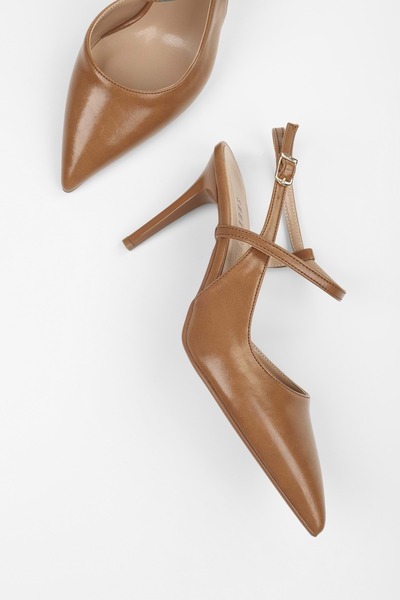 Shoeberry Women's Harry Caramel Skin Stiletto