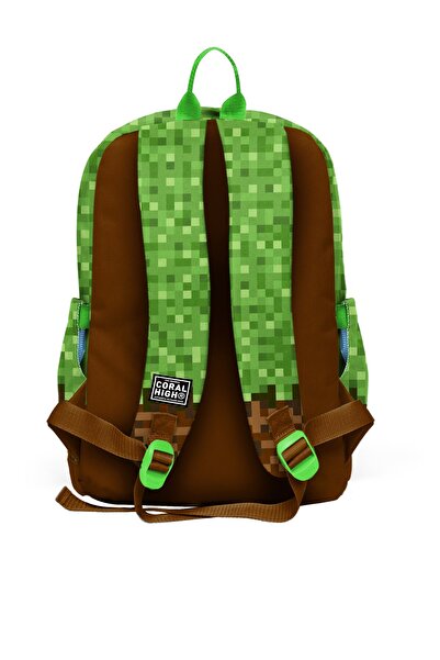 Coral High Kids Yeşil Kahverengi High Craft Desenli 3 lü Okul Çanta Seti SET0123776