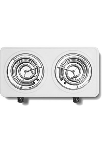 ALSAIF 2000W Electric Stainless Steel Double Burner (White) E04318