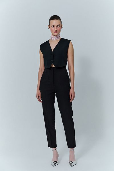 Quzu Pens Detail Fabric Pants