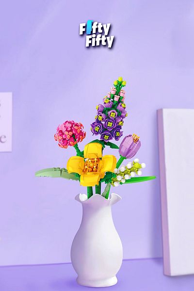 Vagonlife Loz Decorative and Collectible Flower Bouquet 608 Pieces Flower Model Making Set Fflz-4604