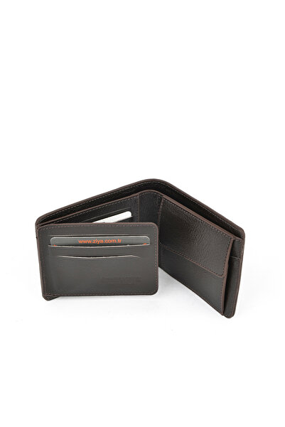 Ziya Чоловічий гаманець з натуральної шкіри, 1519841ZYF08 Кава