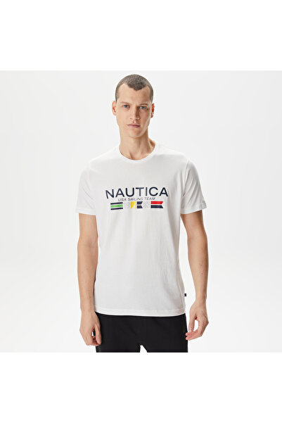 Nautica Erkek Beyaz Standart Fit T-Shirt