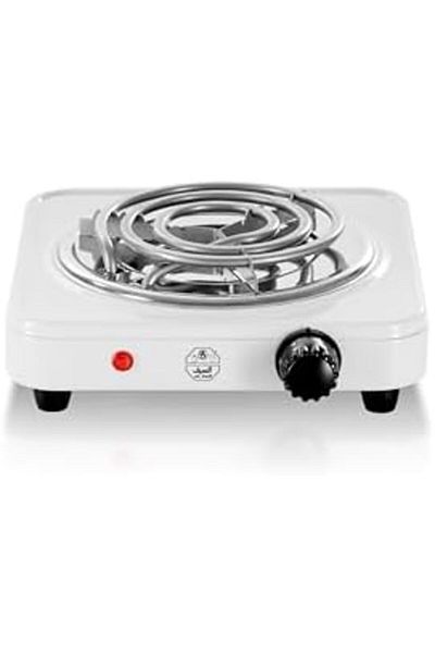 ALSAIF Electric Stove With Single Hot Plate, 1000w Stainless Steel, White - Al Saif, E04316