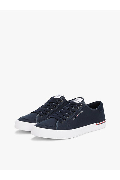 Tommy Hilfiger Tommy Hilfiger Pamuklu Logolu Sneaker Ayakkabı Erkek AYAKKABI FM0FM05398 DW5