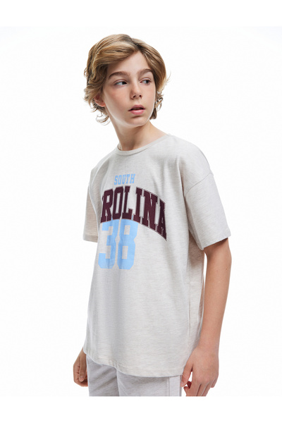 Koton Μπλουζάκι με κοντό μανίκι με στάμπα με σύνθημα