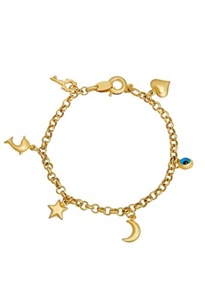 Altınkesesi 14 Ayar Altın Sallantılı Günlük Spor Şans Bileklik