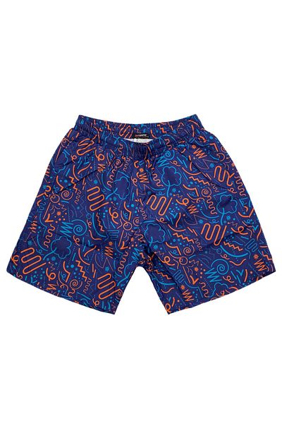 Masimar Men's Printed Three Pocket Quick Dry Swimwear Sea Shorts
