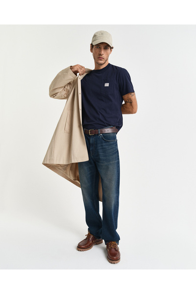 Gant Erkek Lacivert Regular Fit Bisiklet Yaka T-Shirt