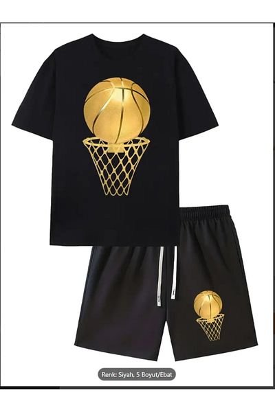 Derays Gold Basketball Hoop Summer Crew Neck Men's T-Shirt