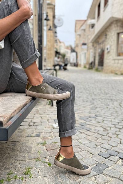 Güneşkızı Guki35 Women's Khaki Daily Comfortable Vegan No:9 Sneaker