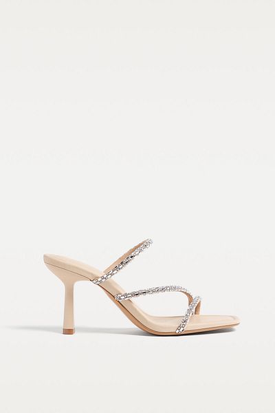 Stradivarius Sandals with rhinestone straps