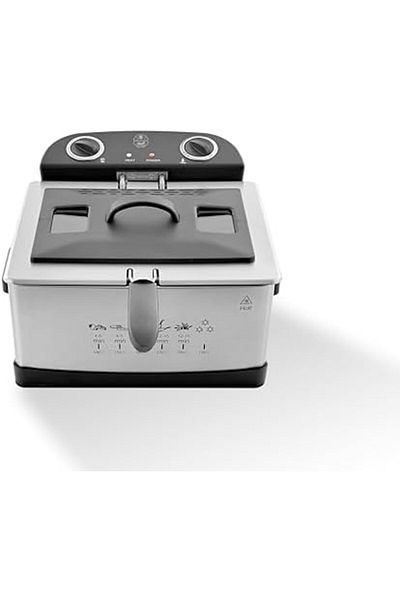 ALSAIF Electric Deep Fryer 2400 Watts Stainless Steel By , Adjustable Temperature Control, Oil Splatt