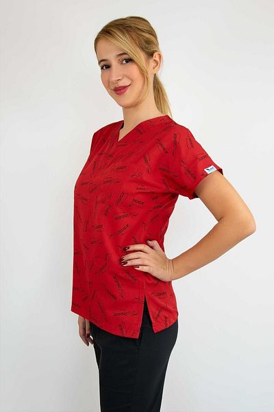 Nur Medikal Giyim Unisex Red Ataturk Signed Surgical Nurse Doctor Hospital Cook Jersey Top