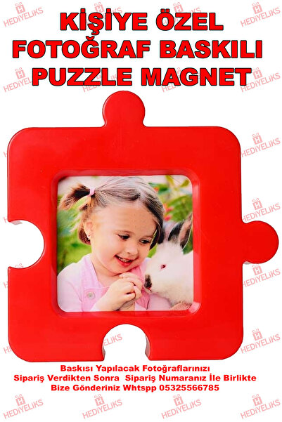 HEDİYELİKS Kişiye Özel Fotoğraf Baskılı Puzzle Masaüstü ve Magnet Fotoğraf Çerçevesi