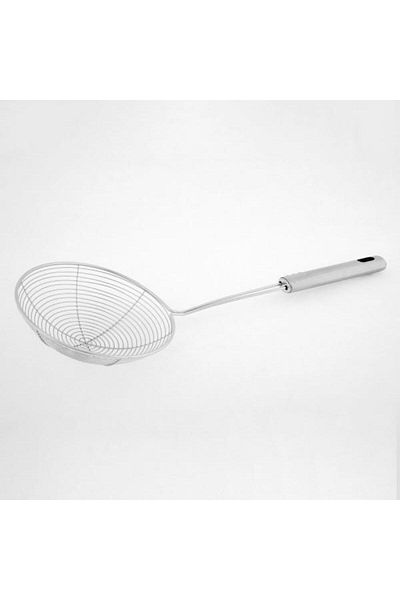 Ün-Ev Flour 1401 - Practical Use Oil Colander with Strainer, Metal Handle 14 Cm Frying Colander