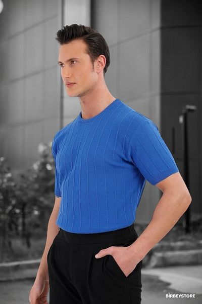 BİRBEYSTORE Μοντέλο μπλουζάκι με λαιμόκοψη με σχέδιο