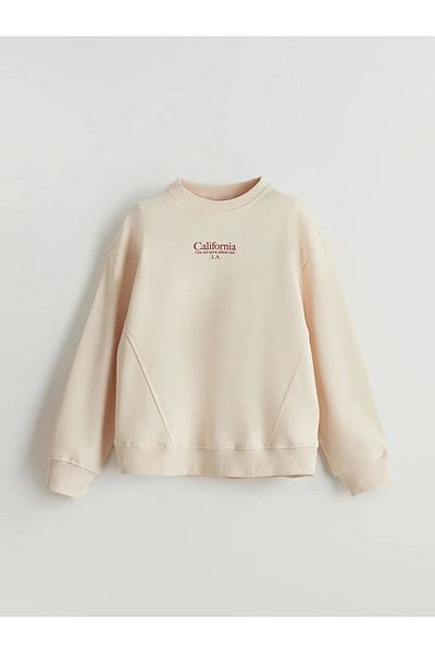 LC Waikiki Lcw Kids Ecru Crew Neck Girls Tracksuit Set