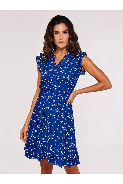 Apricot Minikleid mit Gänseblümchen
